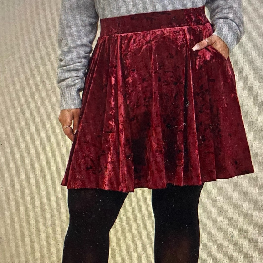 Red Velvet Skater Skirt
